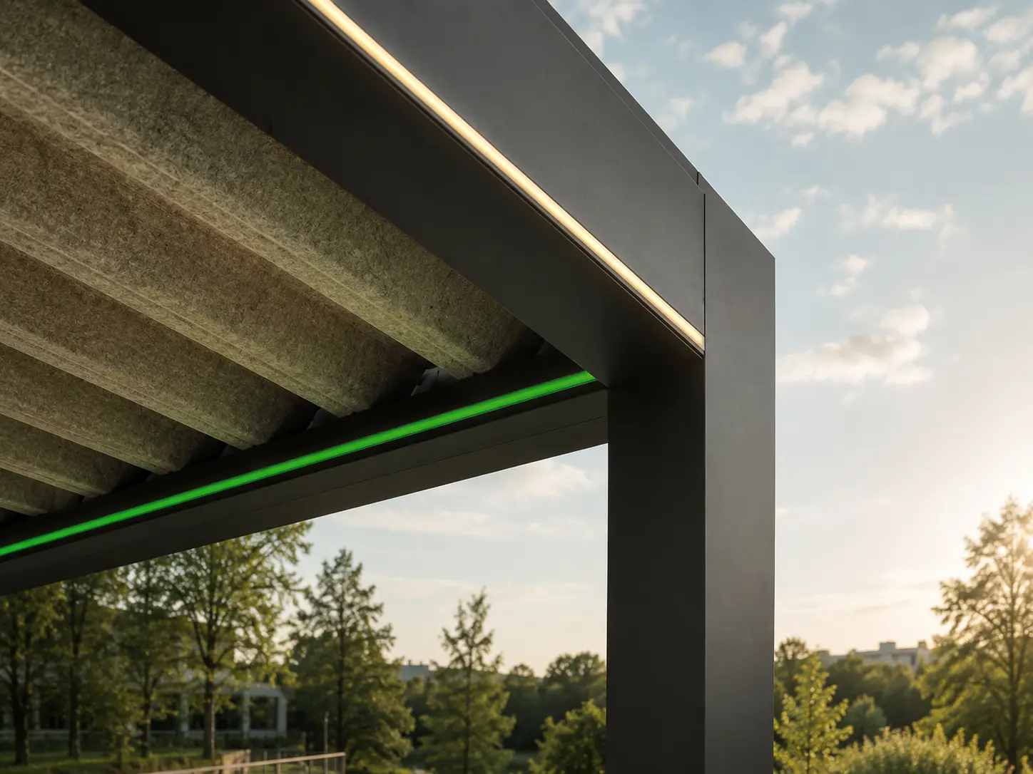 Dach klasy pod chmurką z nowoczesną aluminiową konstrukcją